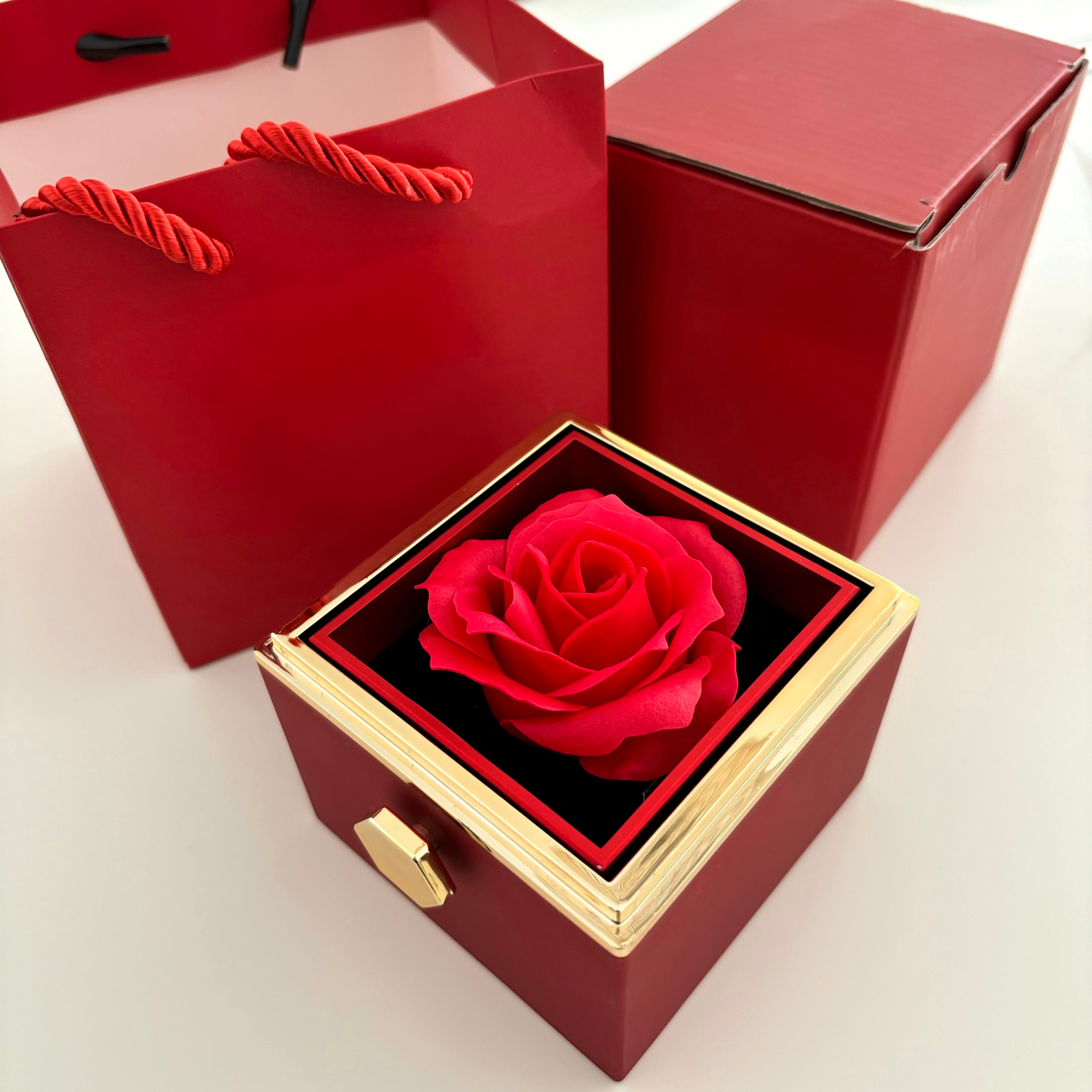 Eternal Rose Box - With Initial Ring &amp; Rose